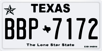 TX license plate BBP7172