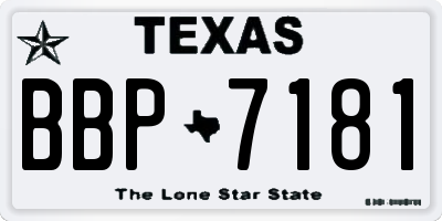 TX license plate BBP7181