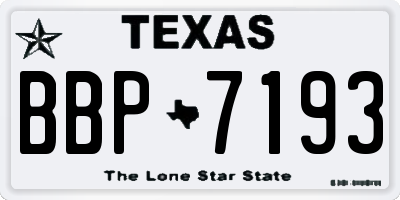 TX license plate BBP7193
