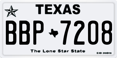 TX license plate BBP7208