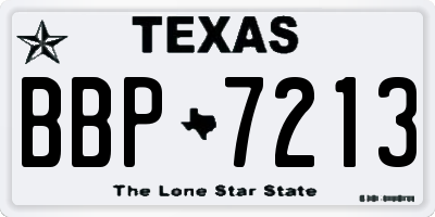 TX license plate BBP7213