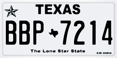 TX license plate BBP7214