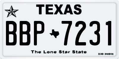TX license plate BBP7231
