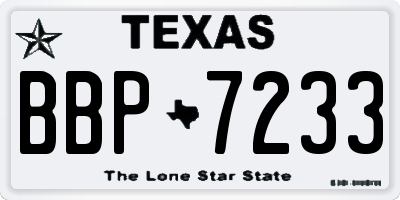 TX license plate BBP7233