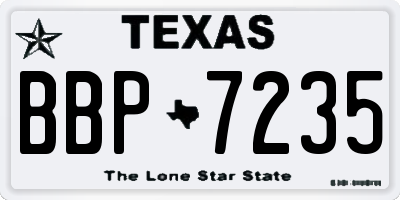 TX license plate BBP7235