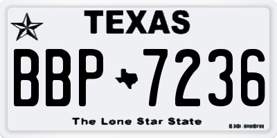 TX license plate BBP7236