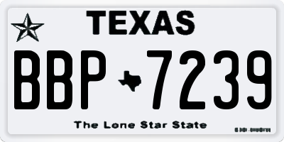 TX license plate BBP7239