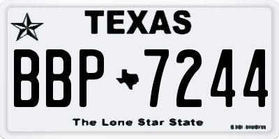 TX license plate BBP7244