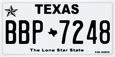 TX license plate BBP7248