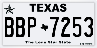 TX license plate BBP7253