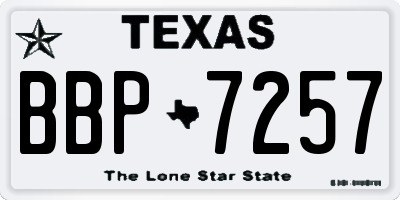 TX license plate BBP7257