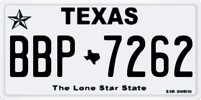 TX license plate BBP7262
