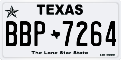 TX license plate BBP7264