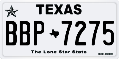 TX license plate BBP7275