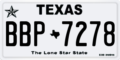 TX license plate BBP7278