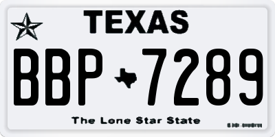 TX license plate BBP7289