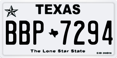 TX license plate BBP7294