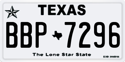 TX license plate BBP7296