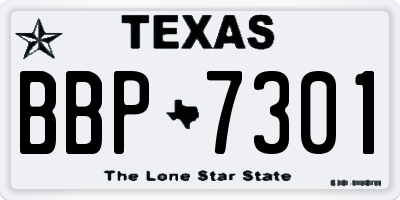 TX license plate BBP7301