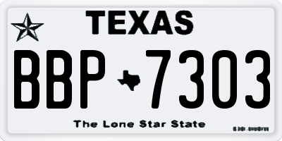 TX license plate BBP7303