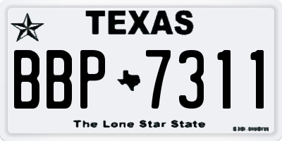 TX license plate BBP7311