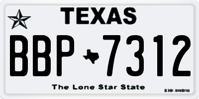TX license plate BBP7312