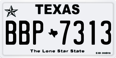 TX license plate BBP7313