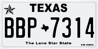 TX license plate BBP7314