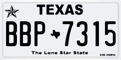 TX license plate BBP7315