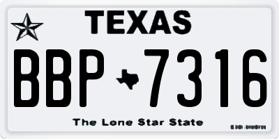 TX license plate BBP7316