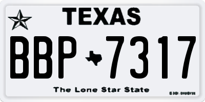 TX license plate BBP7317