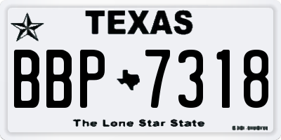 TX license plate BBP7318