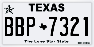 TX license plate BBP7321