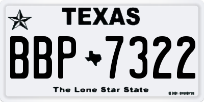 TX license plate BBP7322