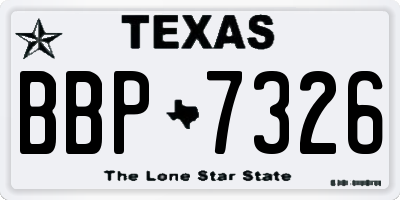 TX license plate BBP7326