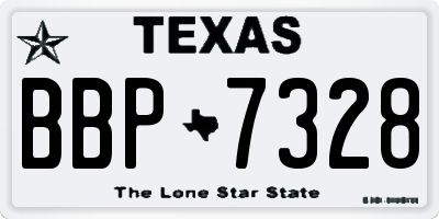 TX license plate BBP7328