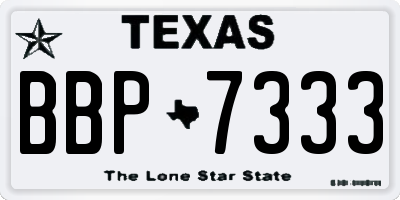 TX license plate BBP7333