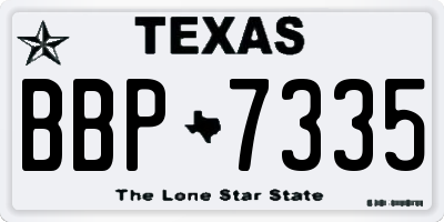 TX license plate BBP7335