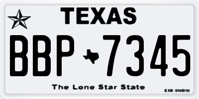 TX license plate BBP7345