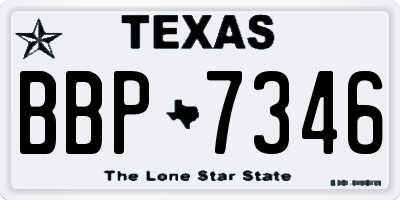 TX license plate BBP7346
