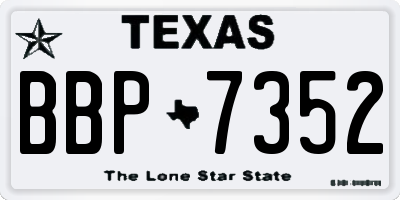 TX license plate BBP7352