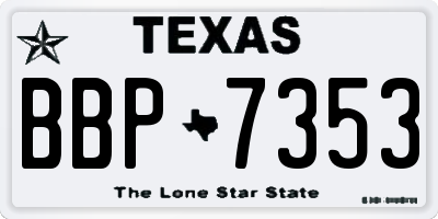 TX license plate BBP7353
