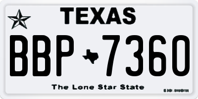 TX license plate BBP7360