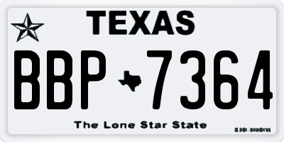 TX license plate BBP7364