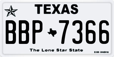 TX license plate BBP7366