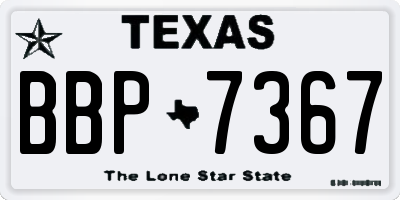 TX license plate BBP7367