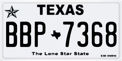 TX license plate BBP7368