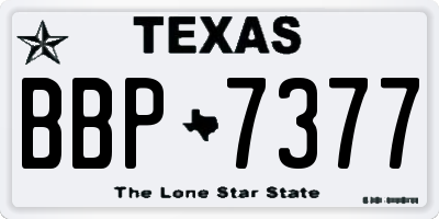 TX license plate BBP7377