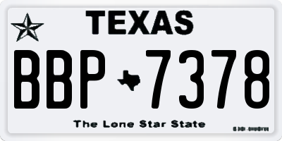 TX license plate BBP7378