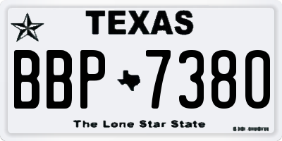 TX license plate BBP7380